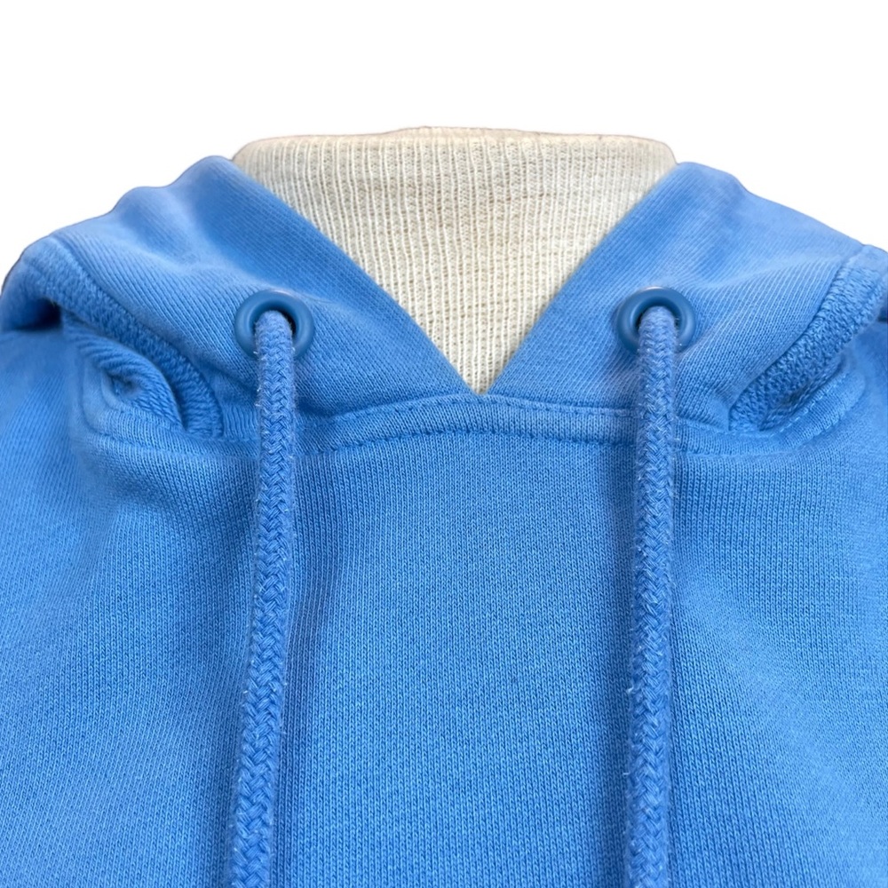 Hervé by Hervé Léger Cropped Paneled Hooded Sweatshirt in Blue Size Small - Picture 11 of 16